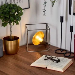 Lampe De Table Samboc Argent Oxyde, 1 Lumiere