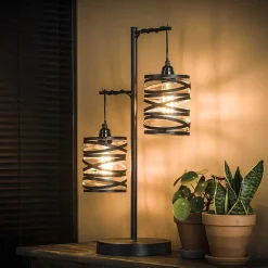 Lampe De Table Sluis Gris, 2 Lumieres