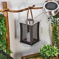 Lampe De Table Solaire Emboque Led Brun, Ecru, Nickel Mat, Noir, 1 Lumiere