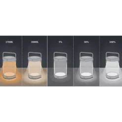 Lampe De Table Solaire Konstsmide Crotone Led Noir, 1 Lumiere