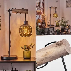 Lampe De Table Sunasau Ecru, Noir, 1 Lumiere