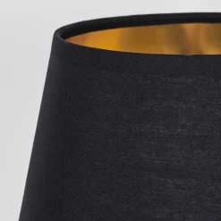 Lampe De Table Tapona Brun Fonce, Nickel Mat, 1 Lumiere