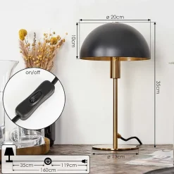 Lampe De Table Tati Laiton, 1 Lumiere