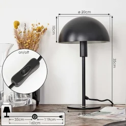 Lampe De Table Tati Noir, 1 Lumiere