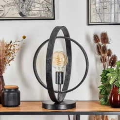 Lampe De Table Tercel Noir, 1 Lumiere