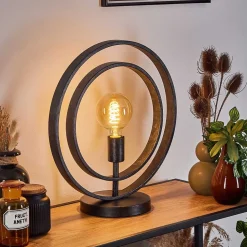 Lampe De Table Tercel Noir, 1 Lumiere