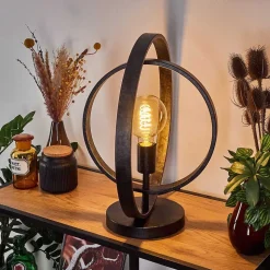 Lampe De Table Tercel Noir, 1 Lumiere