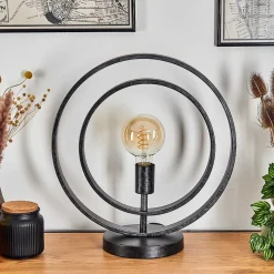 Lampe De Table Tercel Noir, 1 Lumiere