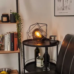 Lampe De Table Uarau Noir, 1 Lumiere