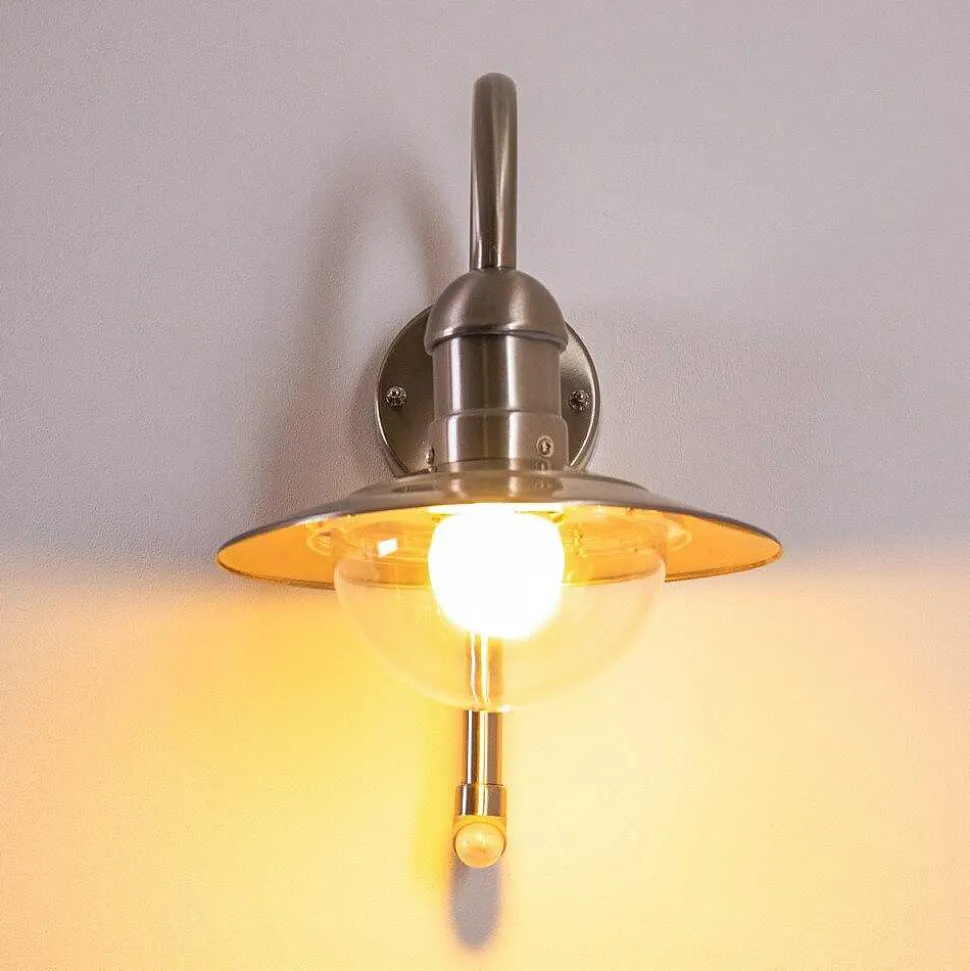 Lampe Murale D'Exterieur Elima Acier Inoxydable, 1 Lumiere, Detecteur De Mouvement