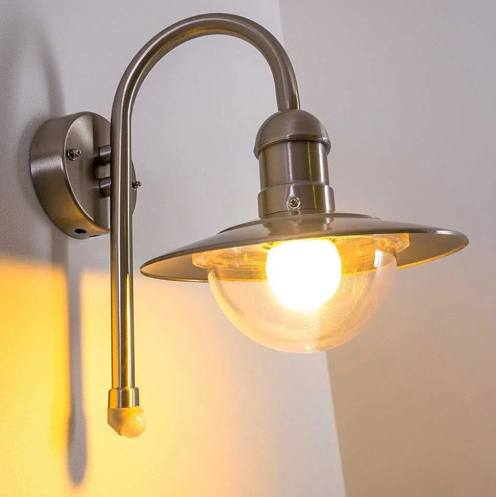 Lampe Murale D'Exterieur Elima Acier Inoxydable, 1 Lumiere, Detecteur De Mouvement