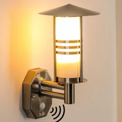 Lampe Murale D'Exterieur Forli Acier Inoxydable, 1 Lumiere, Detecteur De Mouvement