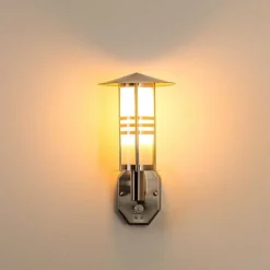 Lampe Murale D'Exterieur Forli Acier Inoxydable, 1 Lumiere, Detecteur De Mouvement