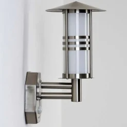 Lampe Murale D'Exterieur Forli Acier Inoxydable, 1 Lumiere, Detecteur De Mouvement