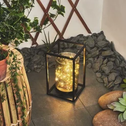 Lampe Solaire Aracaju Led Noir, 40 Lumieres