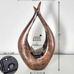 Lampe Solaire Benevento Led Bronze, 1 Lumiere