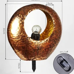 Lampe Solaire Benevento Led Cuivre, Rouille, Transparent, 1 Lumiere