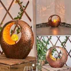 Lampe Solaire Benevento Led Cuivre, Rouille, Transparent, 1 Lumiere