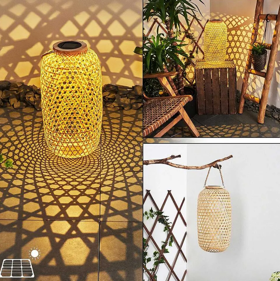 Lampe Solaire Conneaut Led Brun, Bois Clair, 1 Lumiere