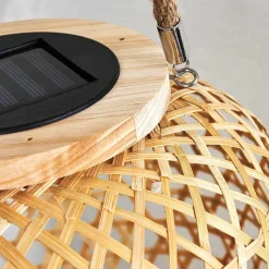 Lampe Solaire Conneaut Led Brun, Bois Clair, 1 Lumiere