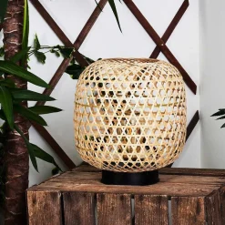 Lampe Solaire Conneaut Led Bois Clair, Noir, 1 Lumiere