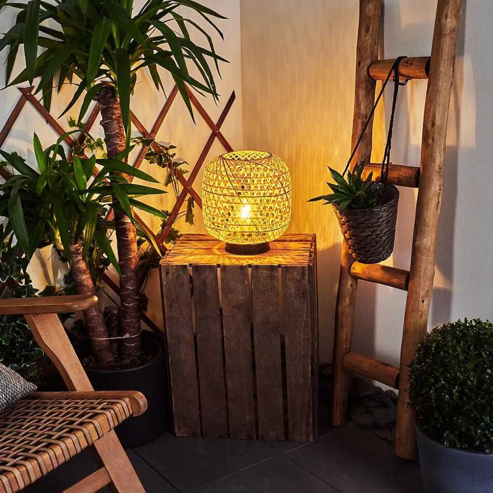 Lampe Solaire Conneaut Led Bois Clair, Noir, 1 Lumiere