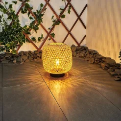 Lampe Solaire Conneaut Led Bois Clair, Noir, 1 Lumiere