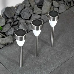 Lampe Solaire Gorizia Led Acier Inoxydable, 3 Lumieres