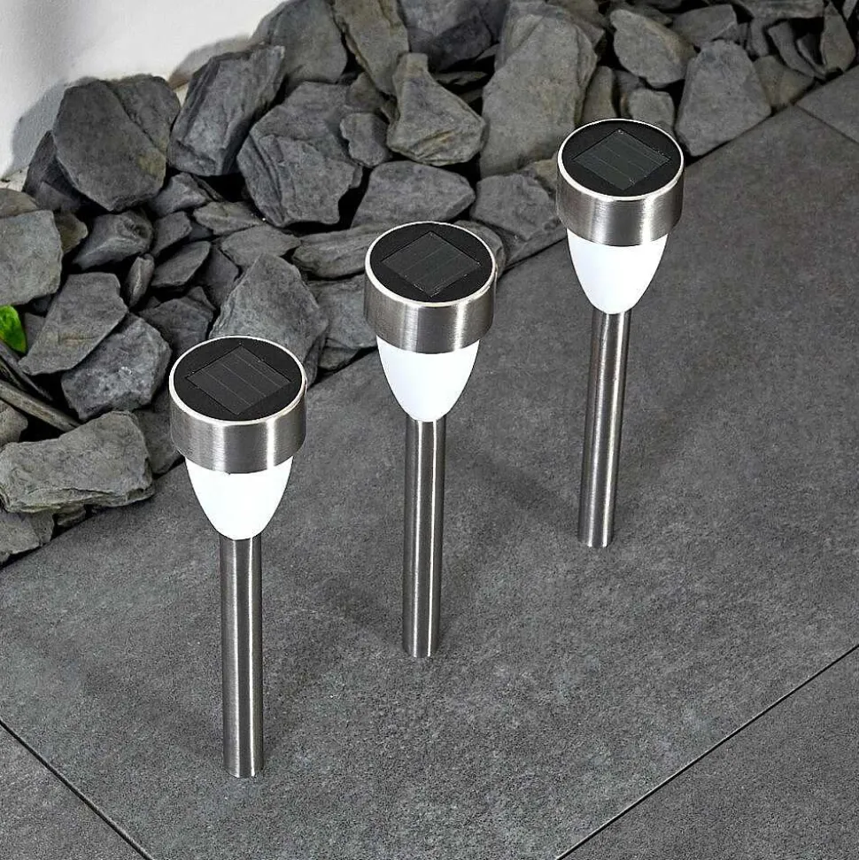 Lampe Solaire Gorizia Led Acier Inoxydable, 3 Lumieres