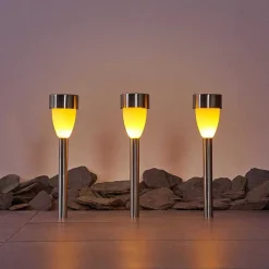 Lampe Solaire Gorizia Led Acier Inoxydable, 3 Lumieres