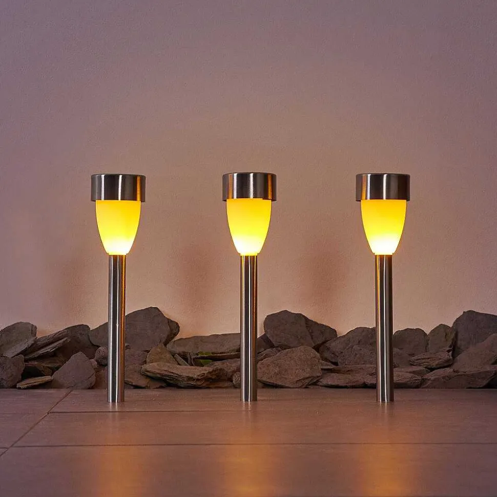 Lampe Solaire Gorizia Led Acier Inoxydable, 3 Lumieres