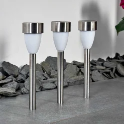 Lampe Solaire Gorizia Led Acier Inoxydable, 3 Lumieres