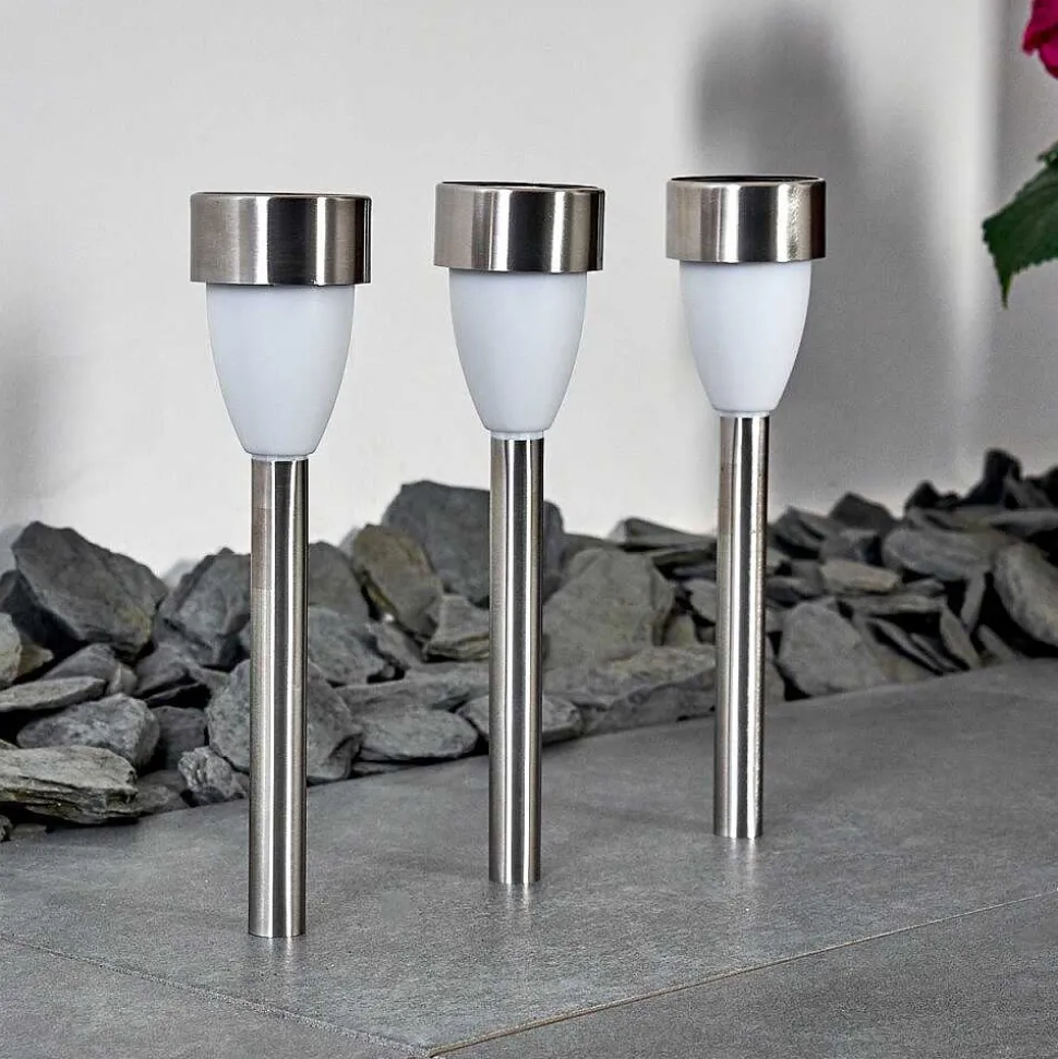 Lampe Solaire Gorizia Led Acier Inoxydable, 3 Lumieres