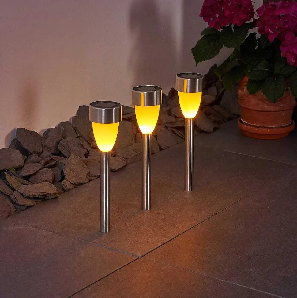 Lampe Solaire Gorizia Led Acier Inoxydable, 3 Lumieres