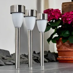 Lampe Solaire Gorizia Led Acier Inoxydable, 3 Lumieres