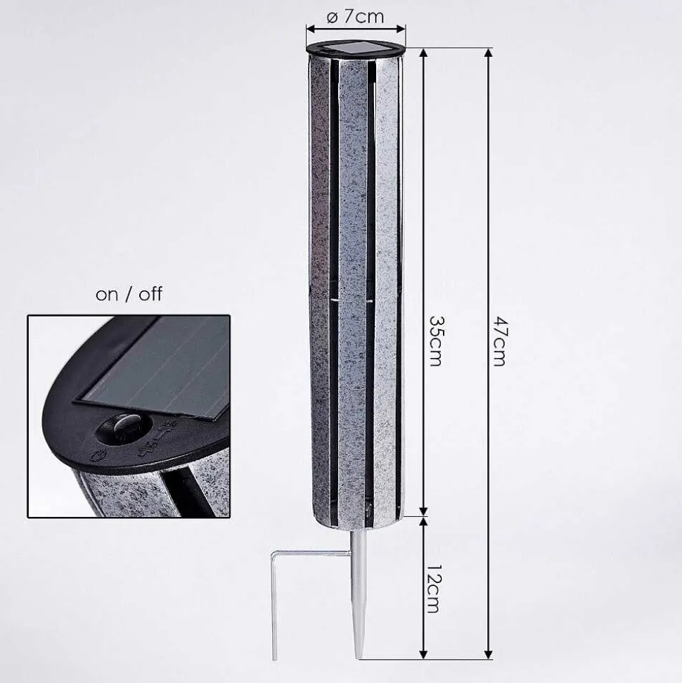 Lampe Solaire Hankinson Led Argente, 1 Lumiere