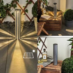 Lampe Solaire Hankinson Led Argente, 1 Lumiere