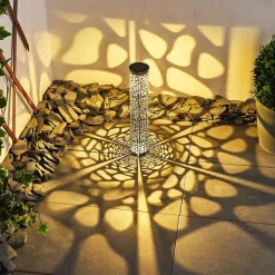 Lampe Solaire Hankinson Led Noir, Argente, 1 Lumiere