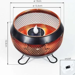 Lampe Solaire Harimal Led Cuivre, Noir, 1 Lumiere