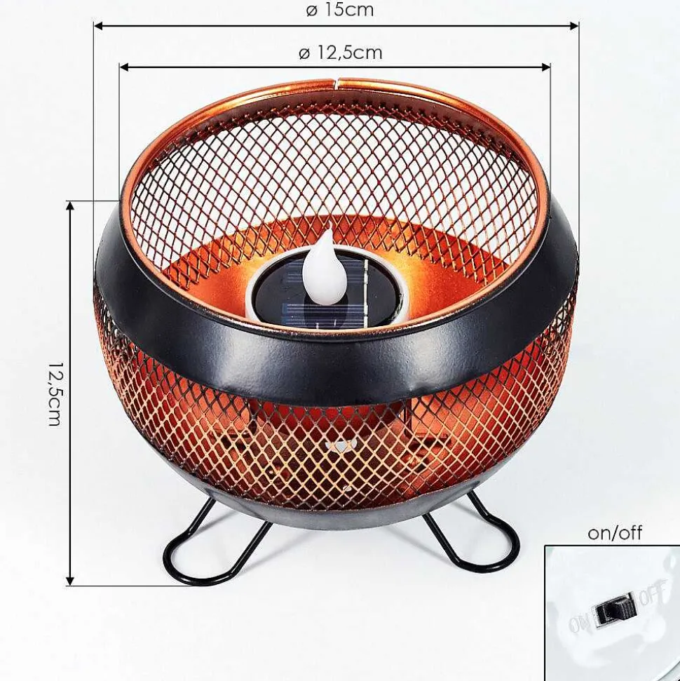 Lampe Solaire Harimal Led Cuivre, Noir, 1 Lumiere