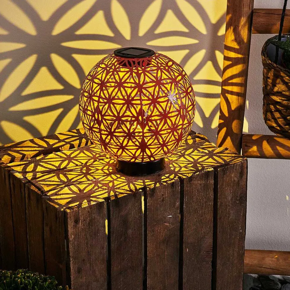 Lampe Solaire Leonard Led Rouge, Noir, 1 Lumiere