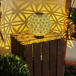 Lampe Solaire Leonard Led Noir, Blanc, 1 Lumiere