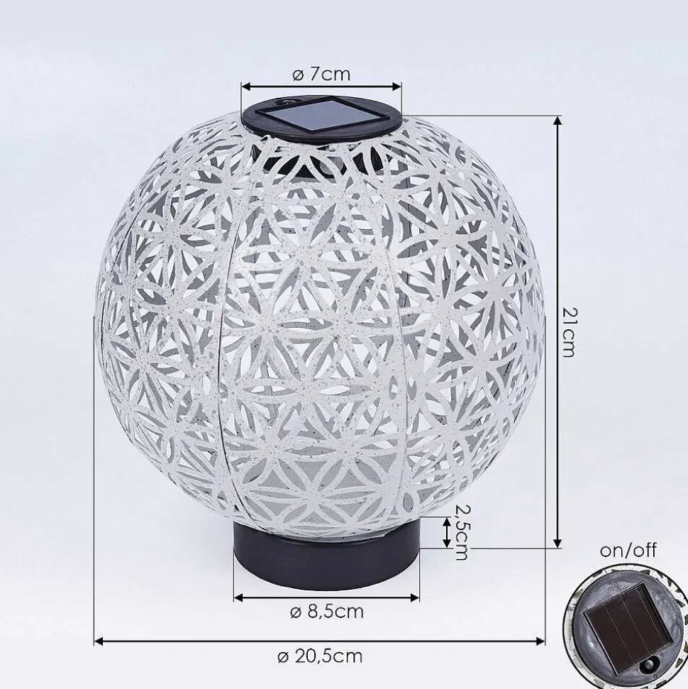 Lampe Solaire Leonard Led Noir, Blanc, 1 Lumiere