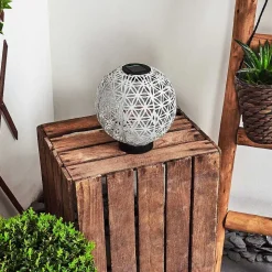 Lampe Solaire Leonard Led Noir, Blanc, 1 Lumiere