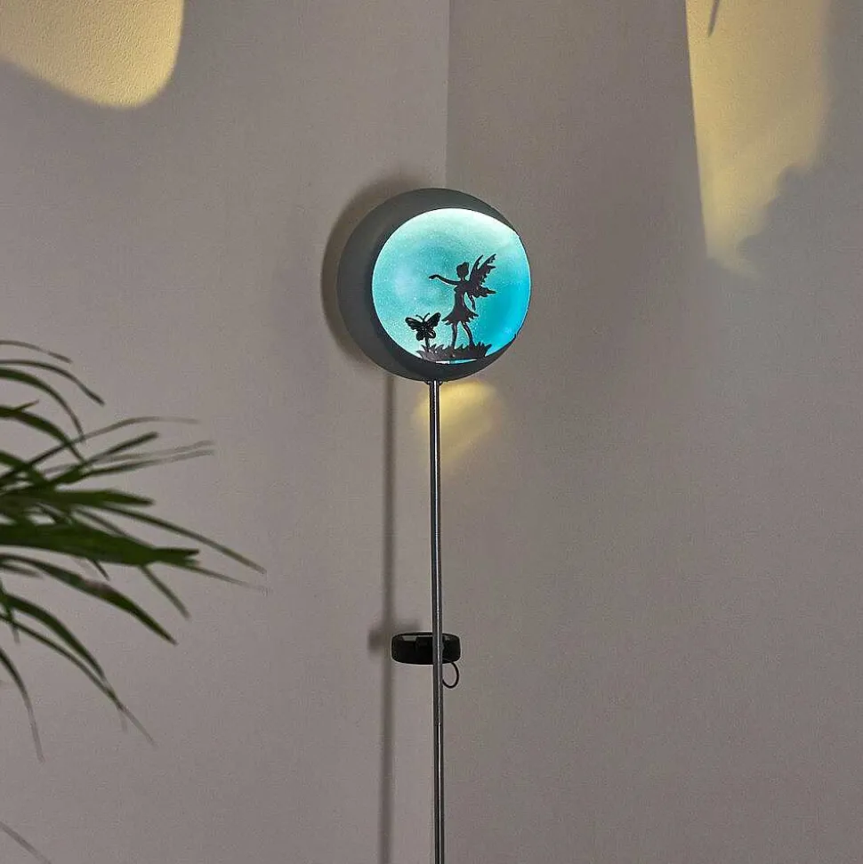 Lampe Solaire Loano Led Bleu, Argente, 1 Lumiere