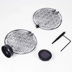 Lampe Solaire Mesan Led Noir, Argente, 1 Lumiere