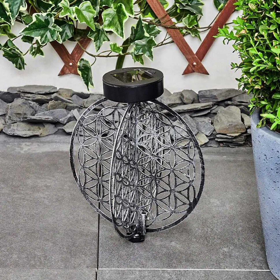 Lampe Solaire Mesan Led Noir, Argente, 1 Lumiere