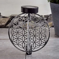 Lampe Solaire Mesan Led Noir, Argente, 1 Lumiere