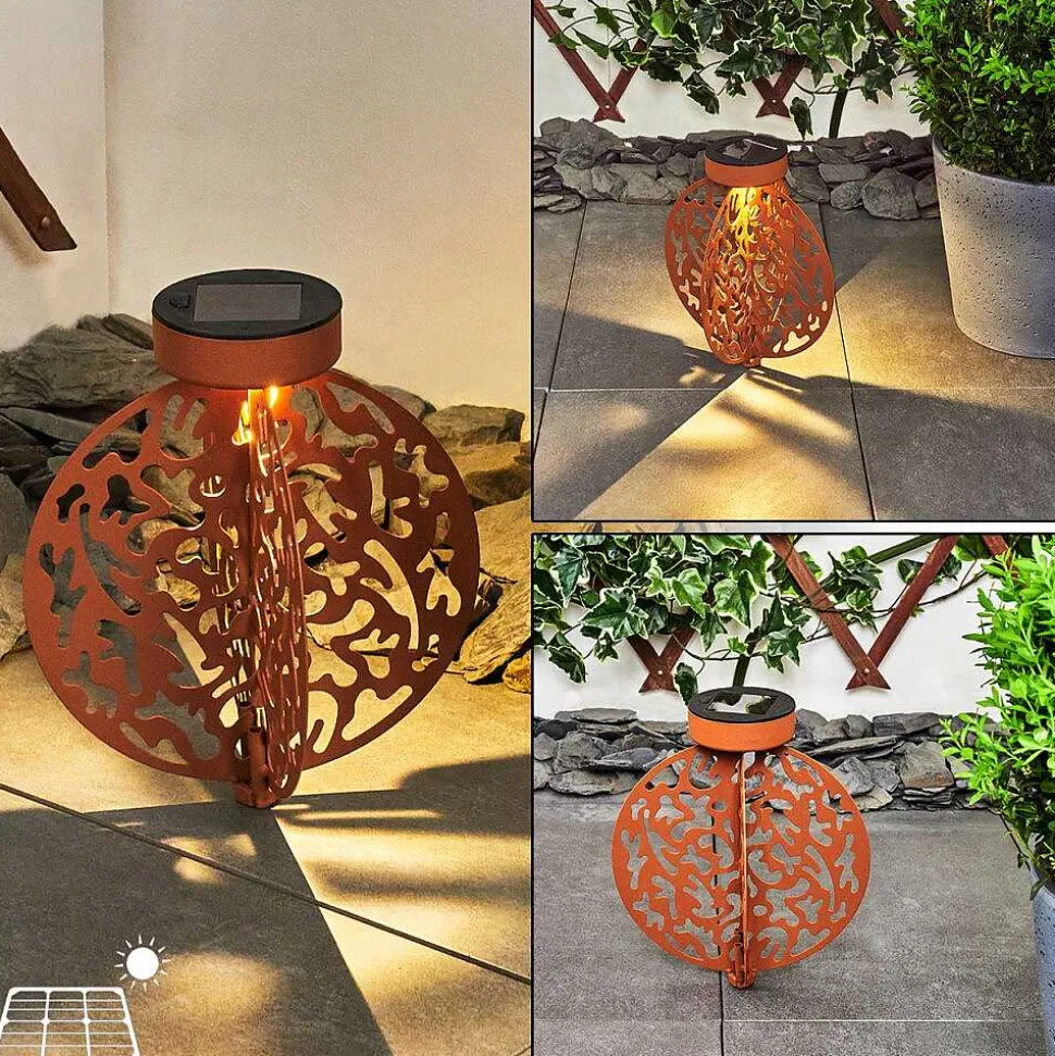 Lampe Solaire Mesan Led Rouille, Noir, 1 Lumiere