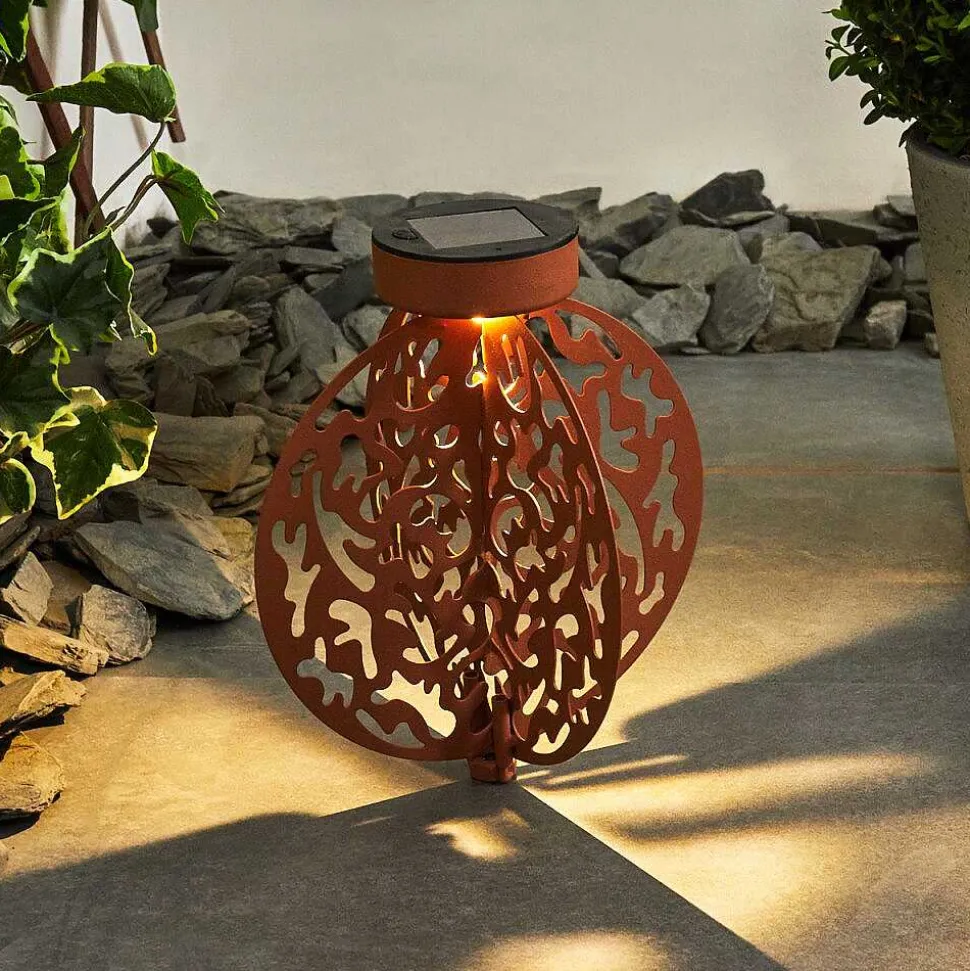 Lampe Solaire Mesan Led Rouille, Noir, 1 Lumiere